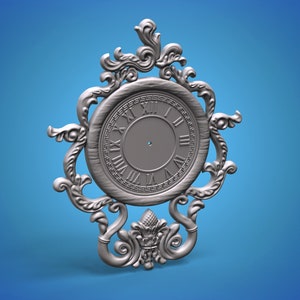 wall clock 3d STL model for CNC router and 3d printing
