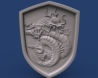 Drachen Panno 3D STL Modell für CNC-Fräser und 3D-Druck