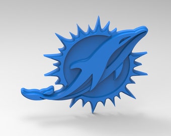 dolphins logo 3d STL model for CNC Router and 3d printing