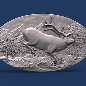 escaping elk 3d STL model for CNC Router and 3d printing