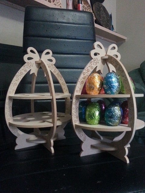 3d easter egg holder dxf file pattern for laser cutting and STL model for 3d printing