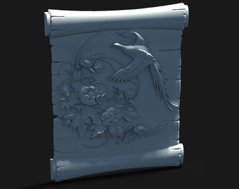 nature panno 3d STL model for CNC Router and 3d printing