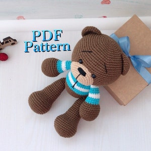 Crochet teddy PDF pattern, Amigurumi animals, Personalized stuffed bear, Nursery decor, Pattern handmade toy, Organic toys, Baby shower gift