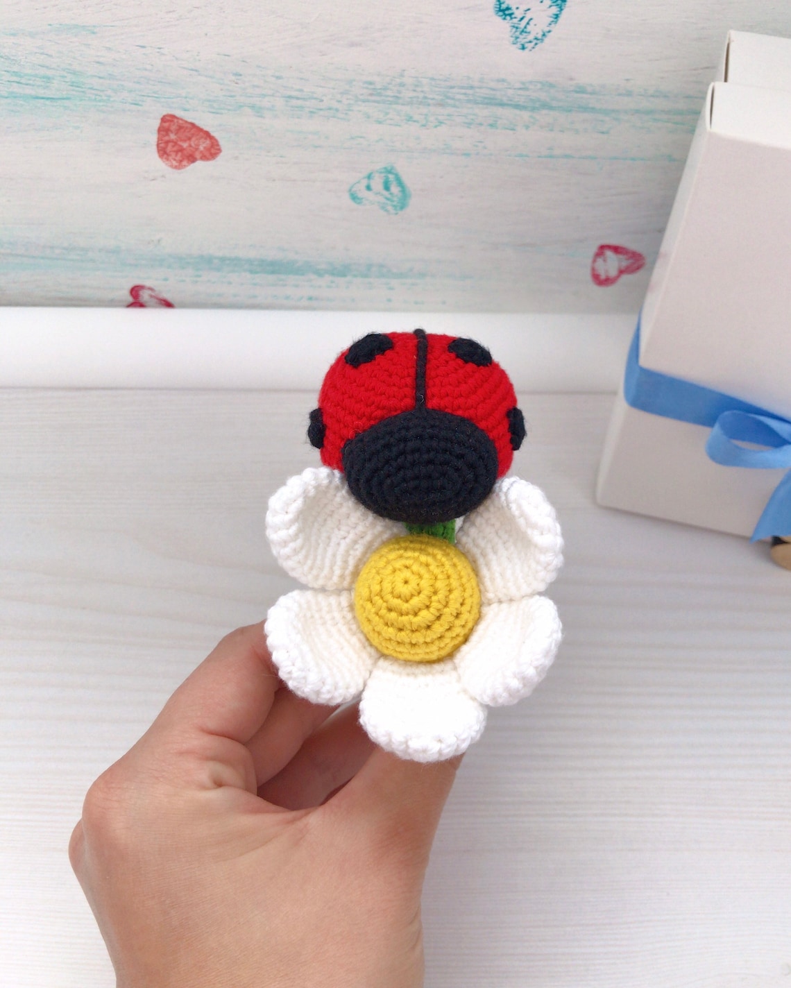 Ladybug Rattle Crochet Pattern Crochet Ladybug Pattern PDF Daisy Rattle Organic Baby Toys Teether ...