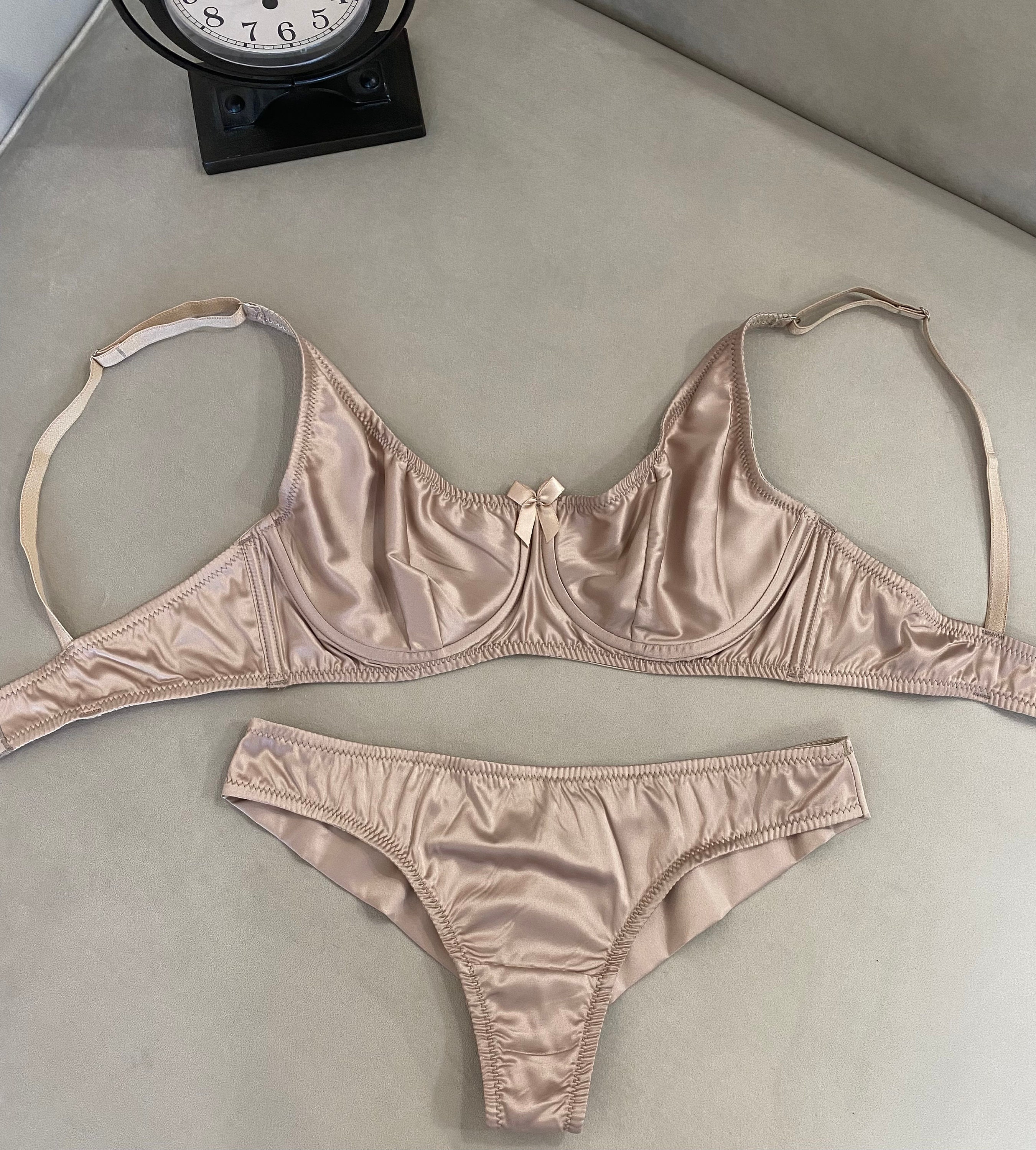 Rosewood Elegant Satin Full Set Lingerie Bodice and Panties to Choose Brazilian or