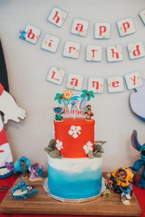 Stitch Cake Topper, Stitch Summer Cake Topper, Stitch Birthday, Stitch  Birthday Party 