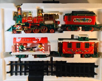 new bright christmas train set 1986