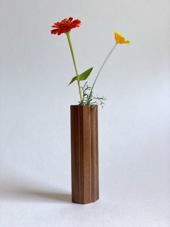 Handmade Wooden Bud Vase Wooden Flower Vase Etsy
