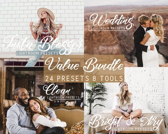 Value Bundle Lightroom Preset Pack ~ Desktop and Mobile Friendly. 24 Presets and 8 Tools