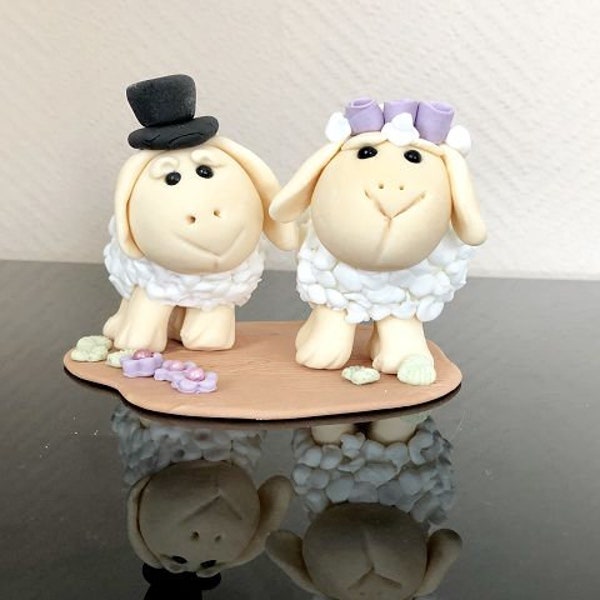 Hochzeitsfiguren Tortenfiguren Fondant Topper Hochzeitstorten Schafe Hochzeitsschafe Figuren