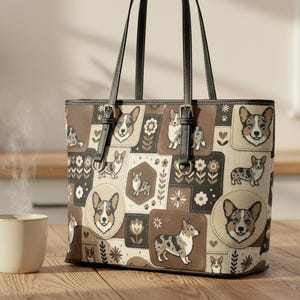 Borsa a tracolla patchwork Merle Corgi / Borsa a tracolla in pelle PU