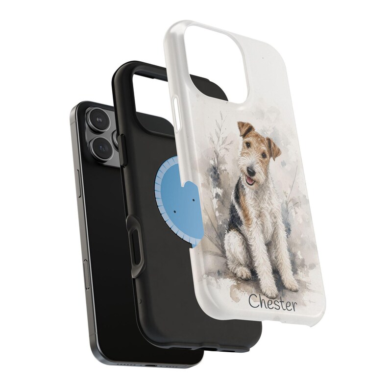 Wire Fox Terrier Phone Case Magnetic Magsafe Impact Resistant Protective Shell Custom Portrait Personalized Dog Owner Gift Breed Enthusiast image 8