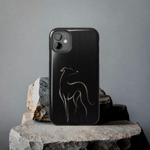 Minimalist Dog Phone Case Italian Greyhound Line Art Illustration Sleek Modern Animal Design Protection Gift Men Present Pet Owner Mobile Cover Clean Sophisticated Style Contemporary Iggy Lover Accessory Perfect Gift Elegant Breed Specific