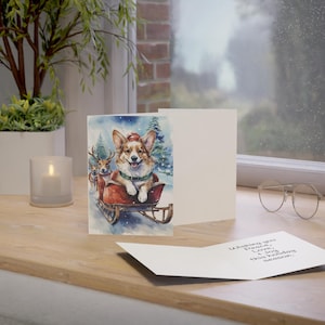 Corgi Christmas Greeting Cards (1, 10, 30, 50pcs) - Festive Holiday Stationery Set, Cute Dog Xmas Cards, Bulk Pack, Merry Christmas Note