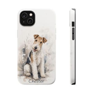 Wire Fox Terrier Phone Case Magnetic Magsafe Impact Resistant Protective Shell Custom Portrait Personalized Dog Owner Gift Breed Enthusiast image 13