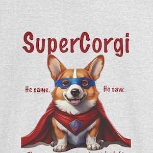 SuperCorgi Kids Tee, Fun Pet T-Shirt, Cute Dog Gifts for Kids, Animal Lover Apparel, Birthday and Holiday Present