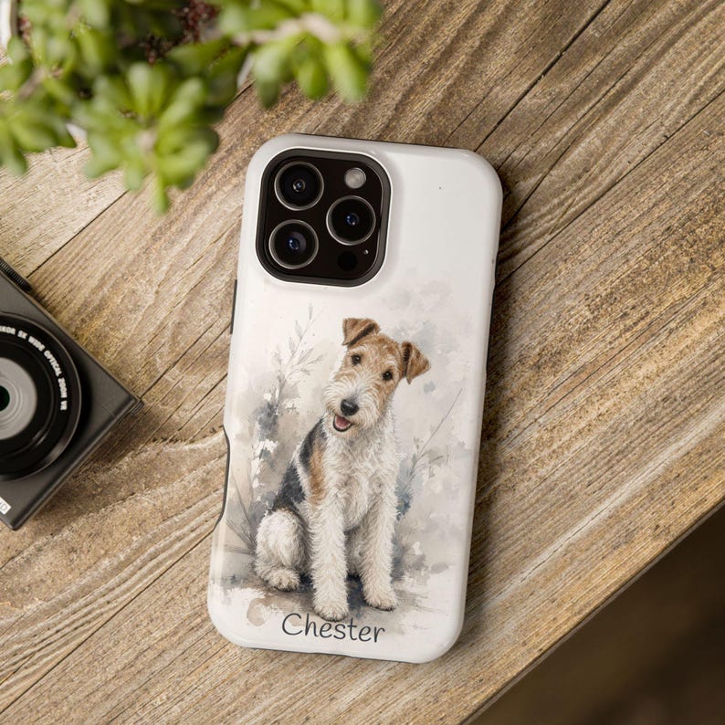 Wire Fox Terrier Phone Case Magnetic Magsafe Impact Resistant Protective Shell Custom Portrait Personalized Dog Owner Gift Breed Enthusiast image 11