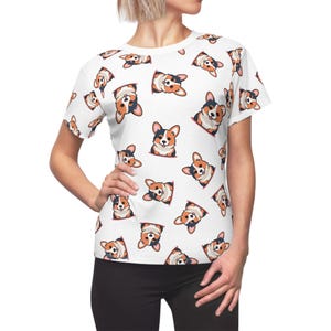 Kawaii Corgi Print Tee, Fun and Trendy Shirt, Dog Lover's Apparel, Unique Gift for Pet Owners, Casual Summer Top, Kawaii Shirt, Corgi Shirt