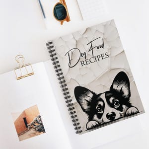 Dog Food Recipes Notebook, Pet Lover Journal, Recipe Keeper, Gift for Dog Owners, Cute Corgi Design, Dog Lover's Notebook, Homemade Dog Food