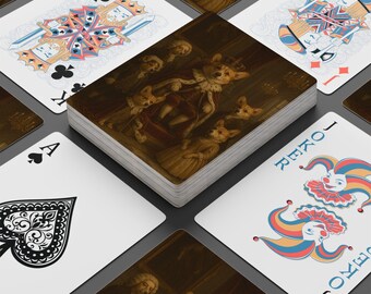 Corgi Royal Court Themed Poker Playing Cards, Dog Style Cards, Unique Family Game Night, Fun Pet Lover Gift, Poker Night Essentials