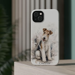 Wire Fox Terrier Phone Case Magnetic Magsafe Impact Resistant Protective Shell Custom Portrait Personalized Dog Owner Gift Breed Enthusiast image 12
