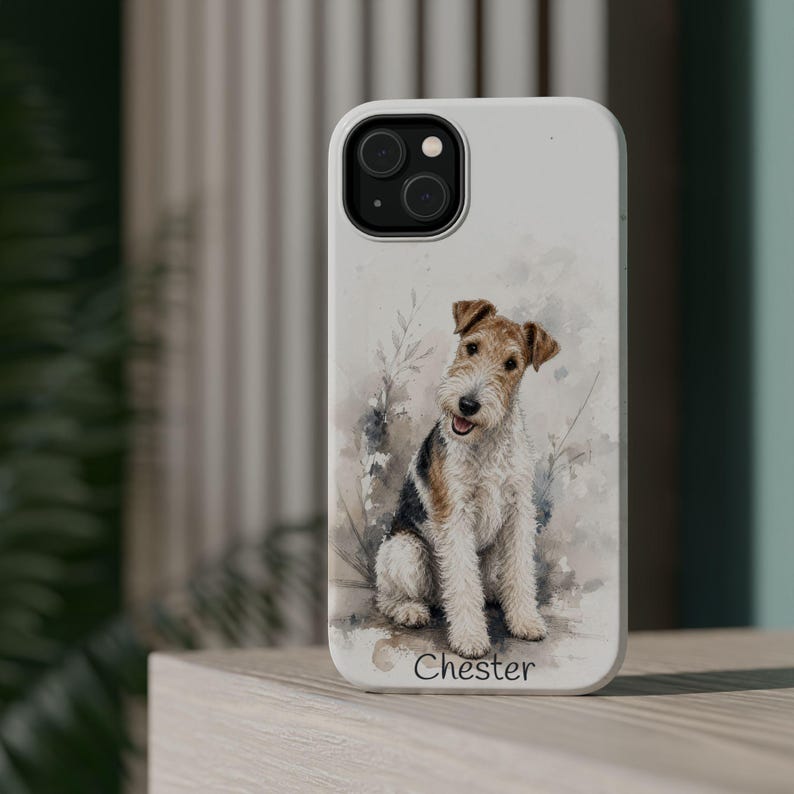 Wire Fox Terrier Phone Case Magnetic Magsafe Impact Resistant Protective Shell Custom Portrait Personalized Dog Owner Gift Breed Enthusiast image 12