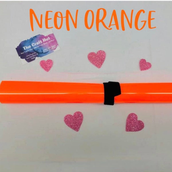 Fluorescent Orange HTV- Neon Orange HTV- Neon Orange T-Shirt Vinyl- Craft Vinyl- Iron On Vinyl