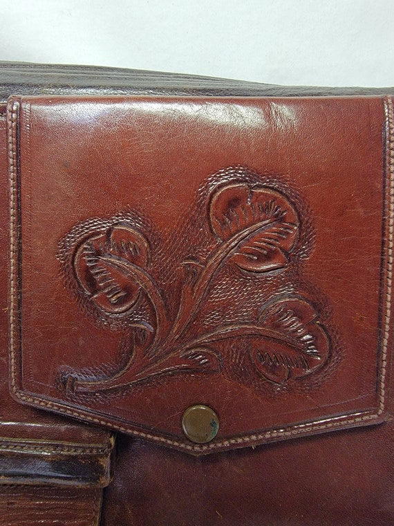 Hand-tooled vintage leather purse - image 7