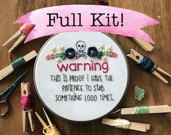 Embroidery kit, Funny Quote, Embroidery Design, Hoop Art, Hand Embroidery, Modern Embroidery, Adult Craft Kit