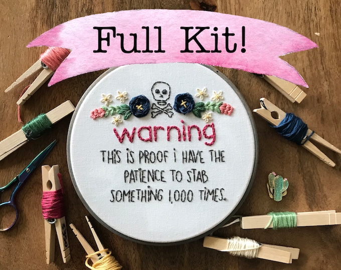 Embroidery Kit, Funny Quote, Embroidery Design, Hoop Art, Hand