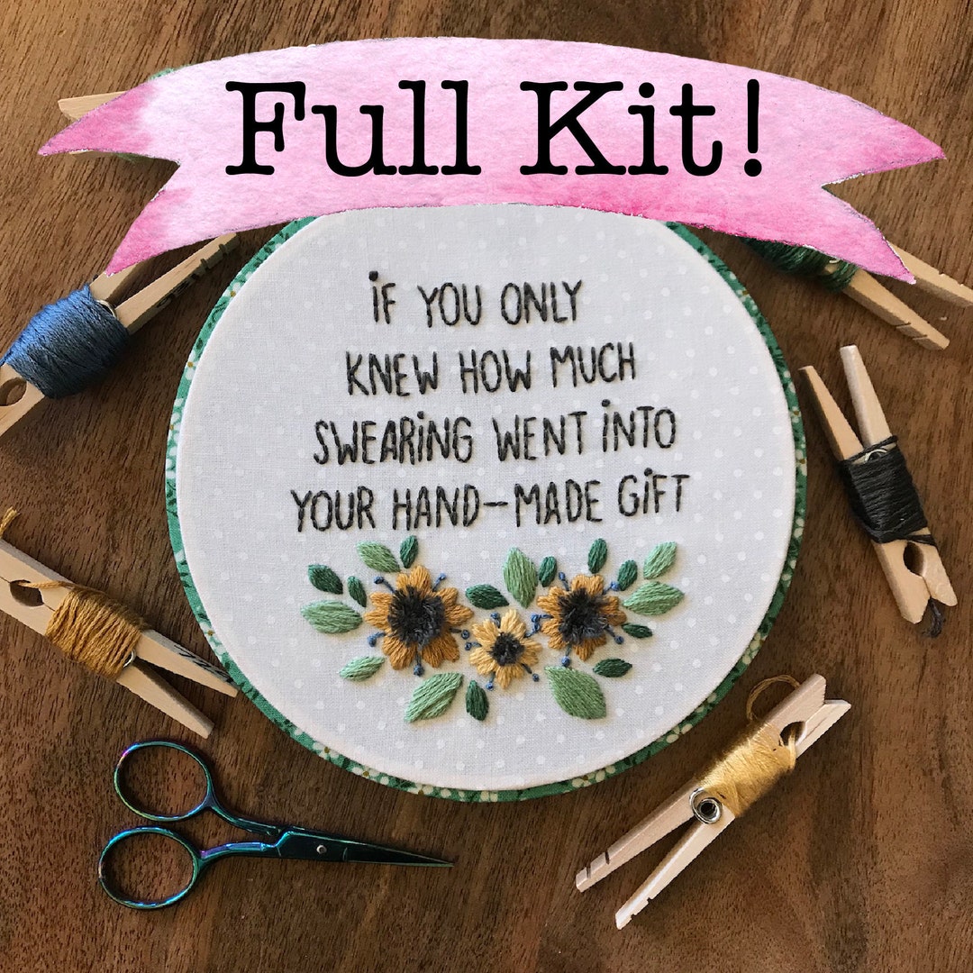 Embroidery Kit, Funny Quote, Embroidery Design, Hoop Art, Hand