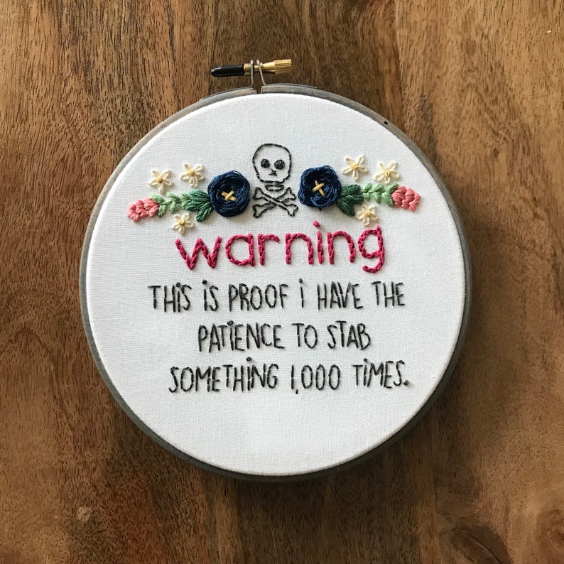 Embroidery Kit Funny Quote Embroidery Design Hoop Art Hand Etsy Canada