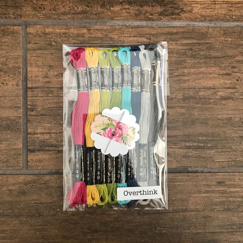 Embroidery kit Funny Quote Overthink This Embroidery Etsy