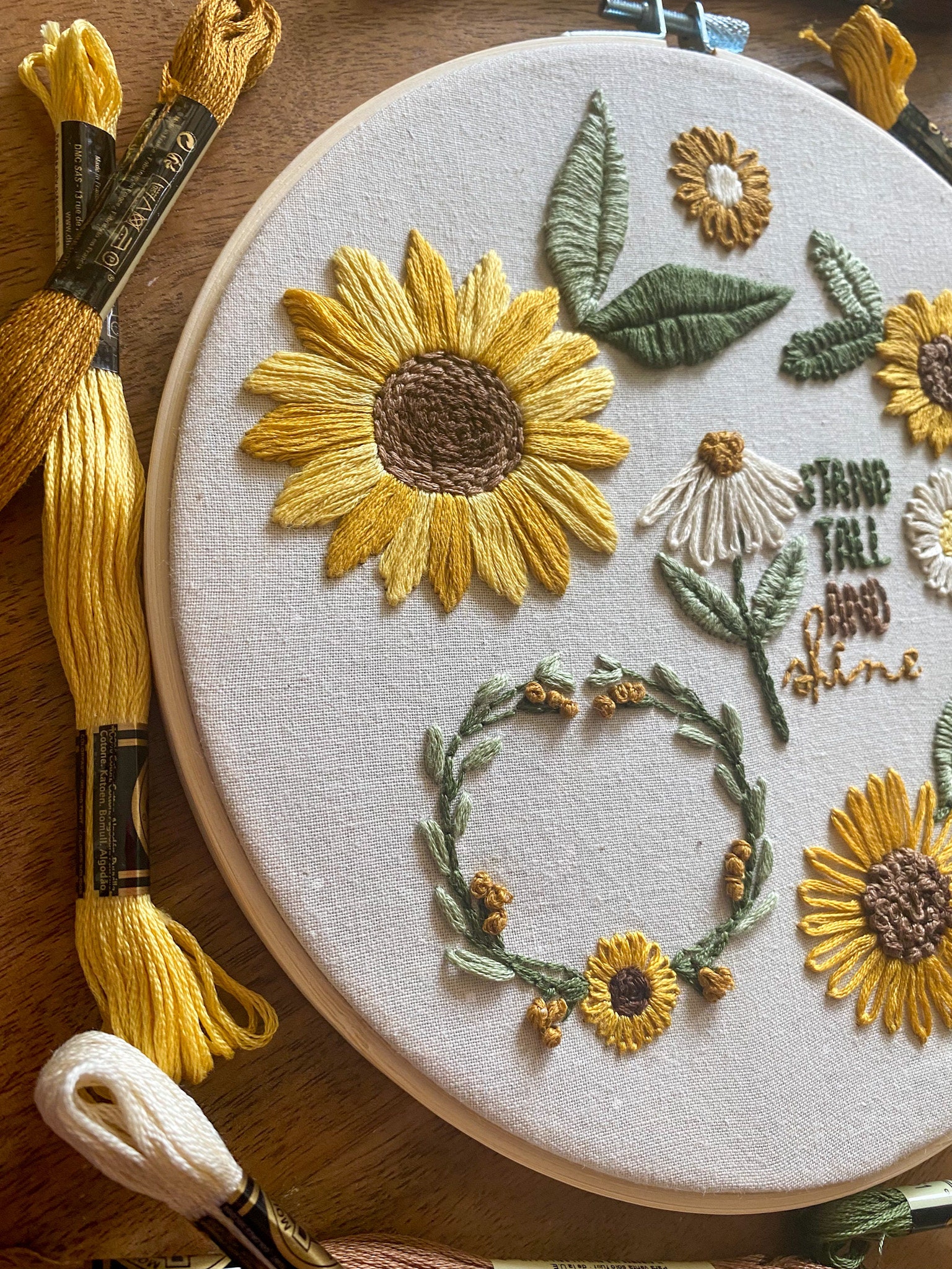 Embroidery PDF Pattern Sunflower Sampler Embroidery Design - Etsy