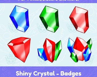 Shiny Crystal - Badges - Stream, Chat, Discord, Emotes, Badges, Twitch, Youtube, Gaming - Sofort verwendbar