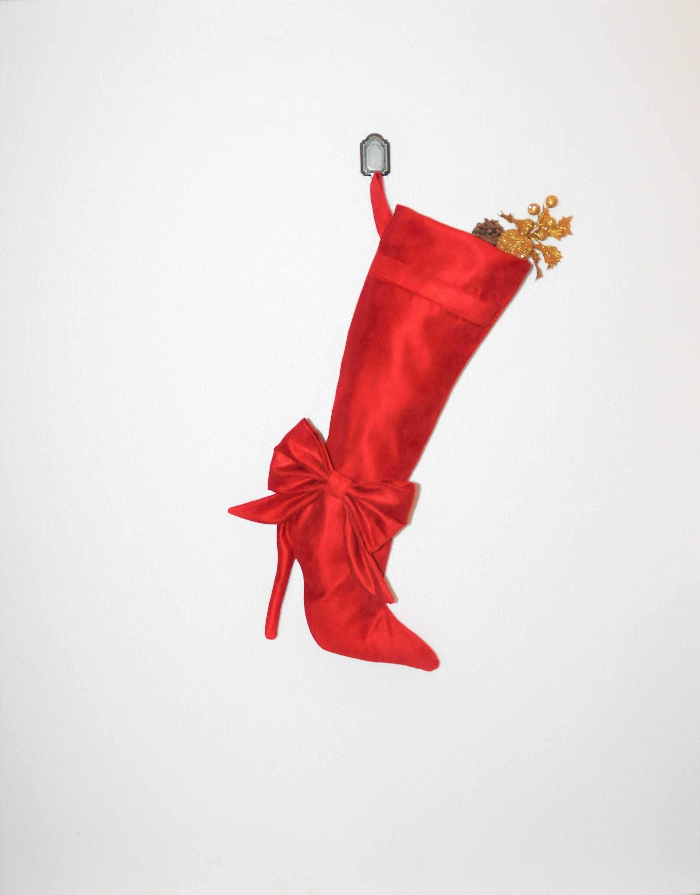Christmas Stocking Red High Heel Boot stocking Shoe home  Etsy