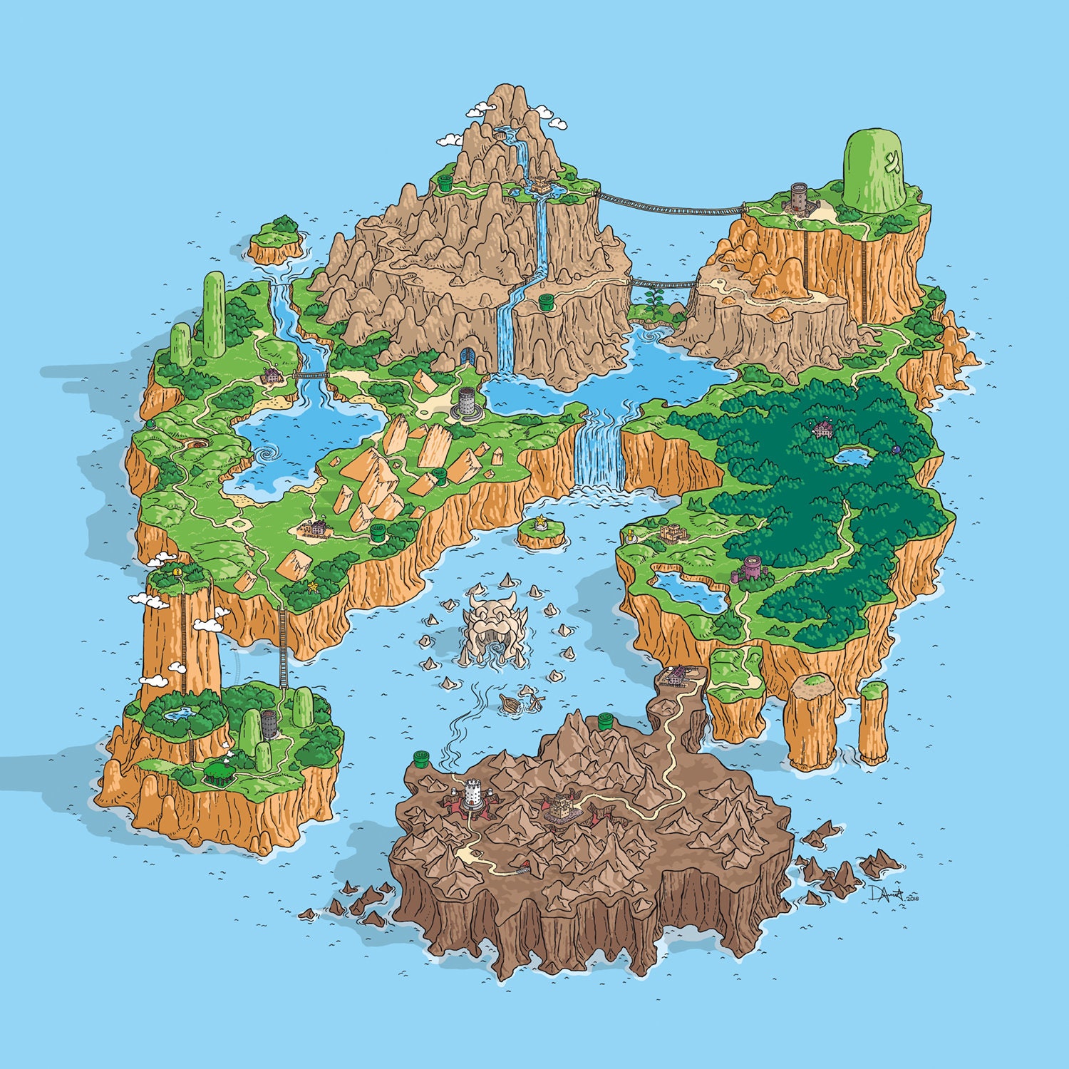 super mario world map