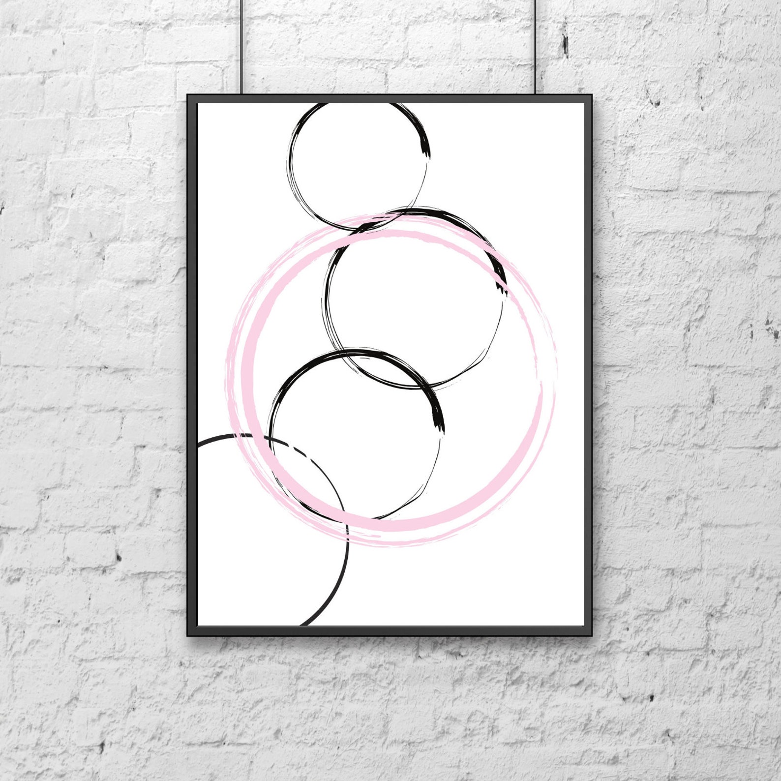 ballet shoes and abstract circles prints ~ set of 2 prints~instant download~large wall art~bed room and living room decor~ballet