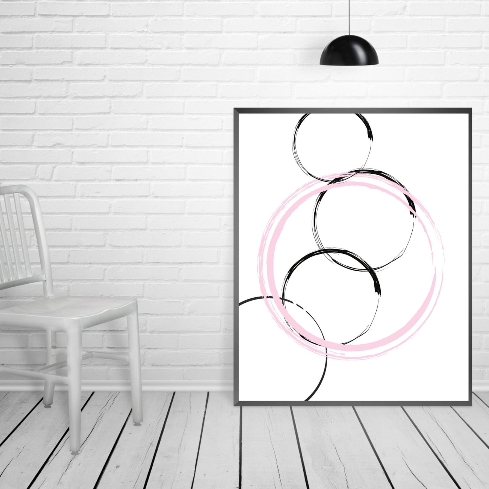 ballet shoes and abstract circles prints ~ set of 2 prints~instant download~large wall art~bed room and living room decor~ballet