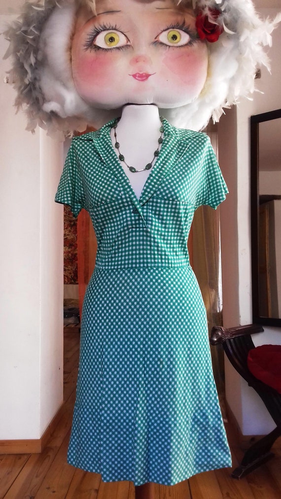 green checkered dress