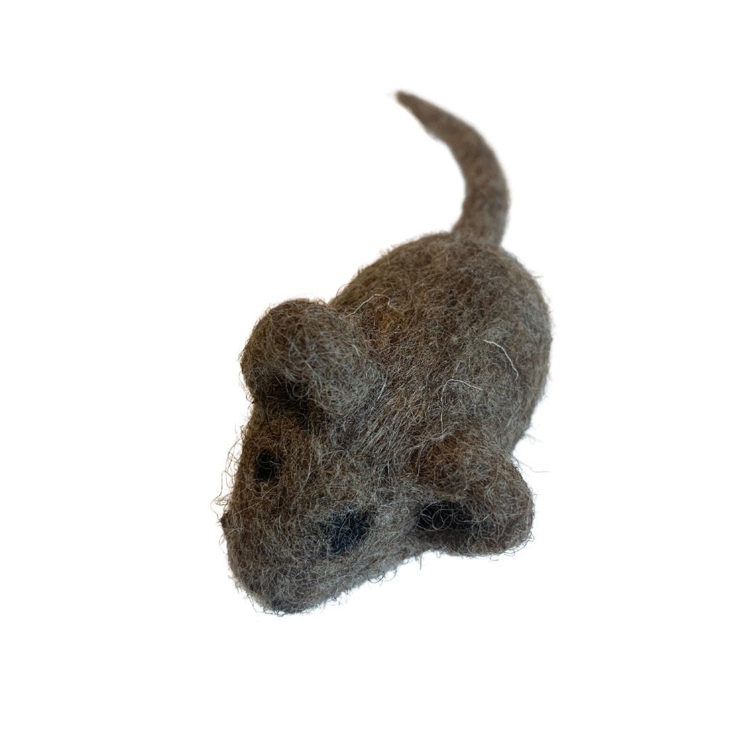 Hand Felted Woolly Mouse Natural Cat Toy No Catnip Cat Toys All Natural