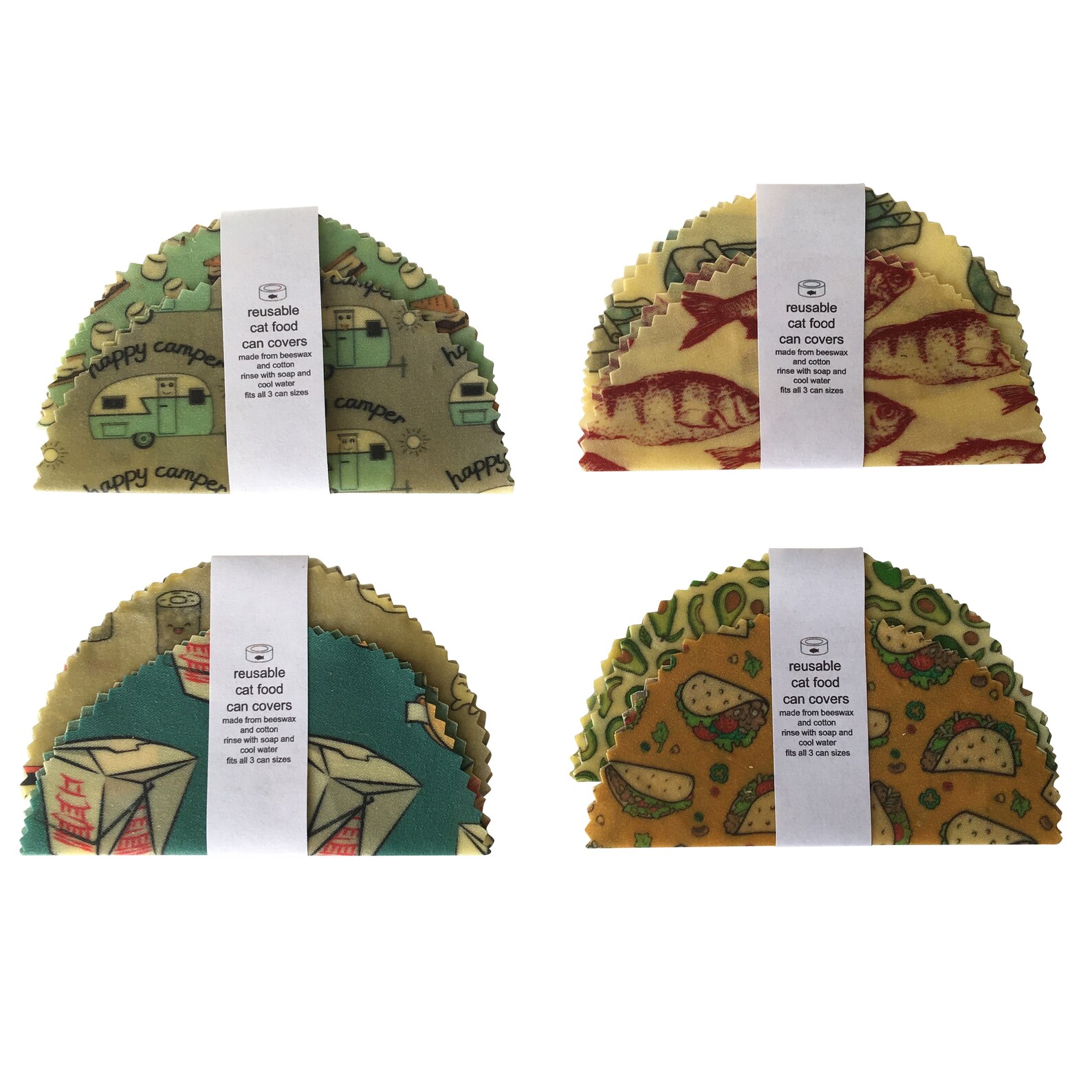 Eco friendly cat food can lids wax pet food covers can Etsy