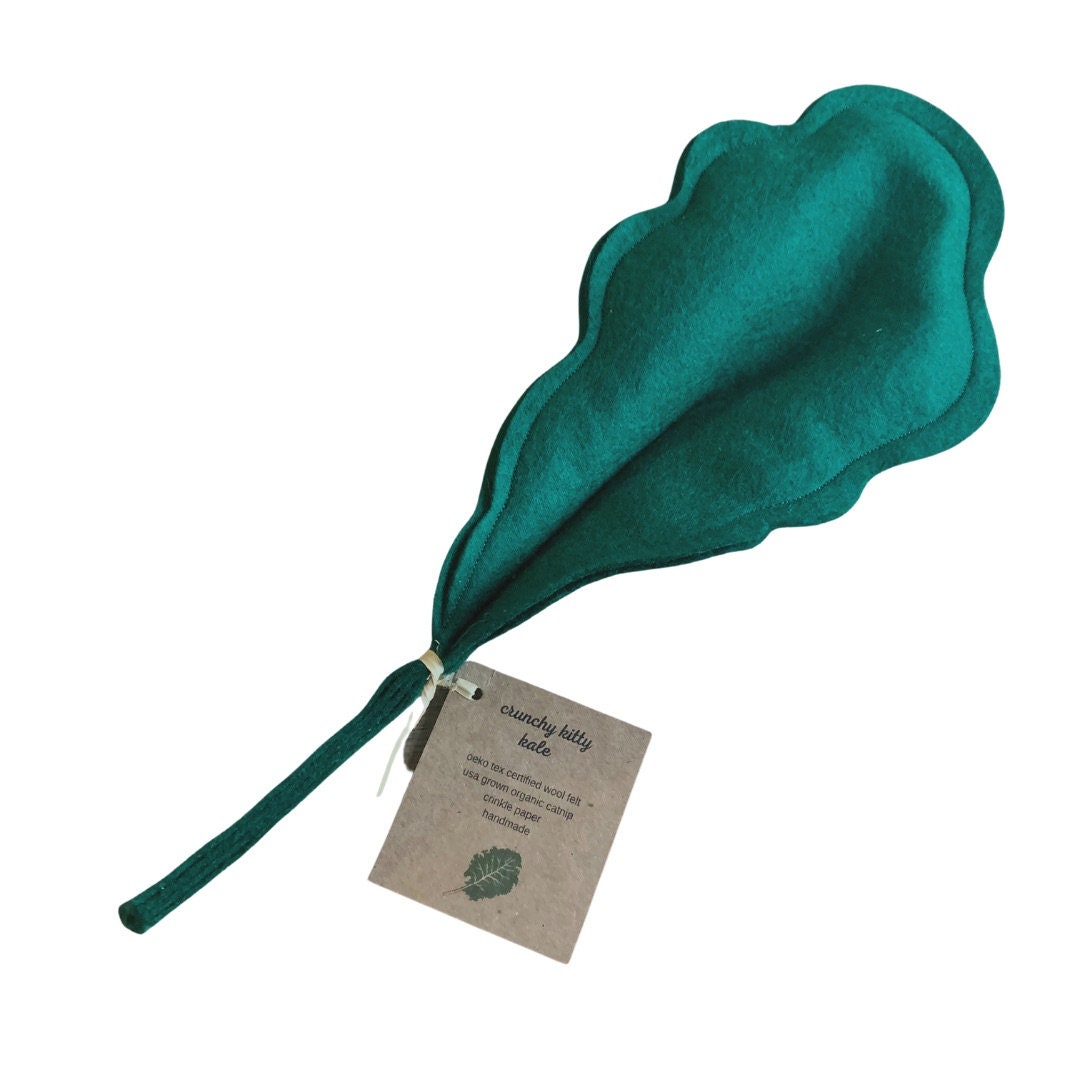 Crunchy Kitty Kale Kale for Cats Crunchy Cat Toy Wool Etsy