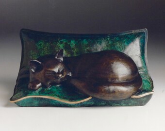 Hot Cast Bronze Cat Sculpture