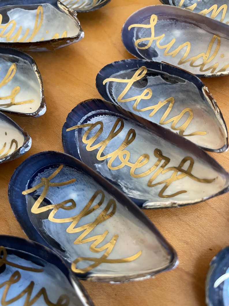 Mussel Shell Place Names in Modern Calligraphy - Etsy
