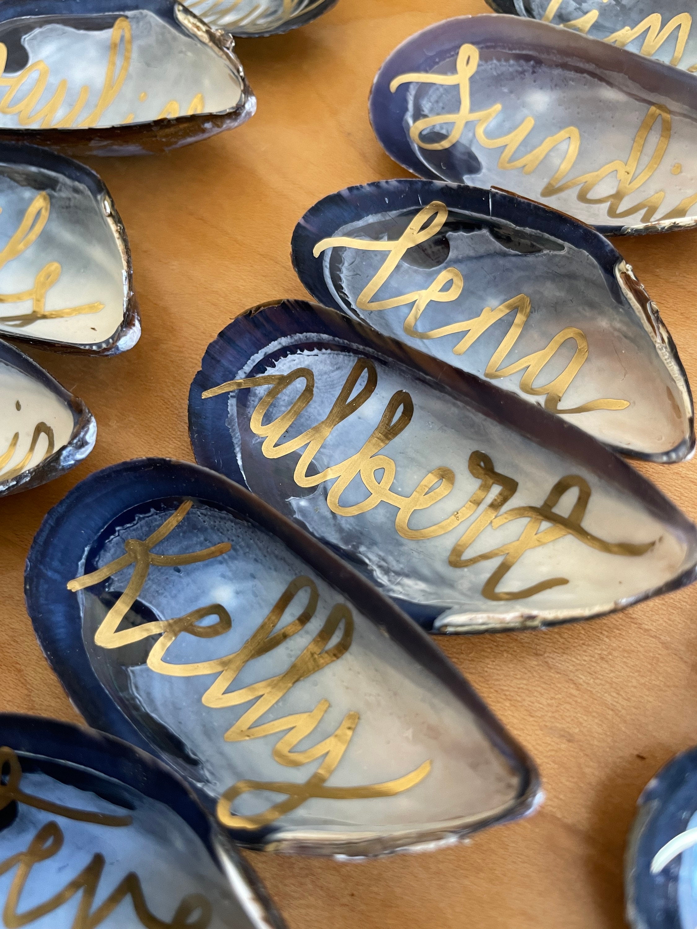 Mussel Shell Place Names in Modern Calligraphy - Etsy