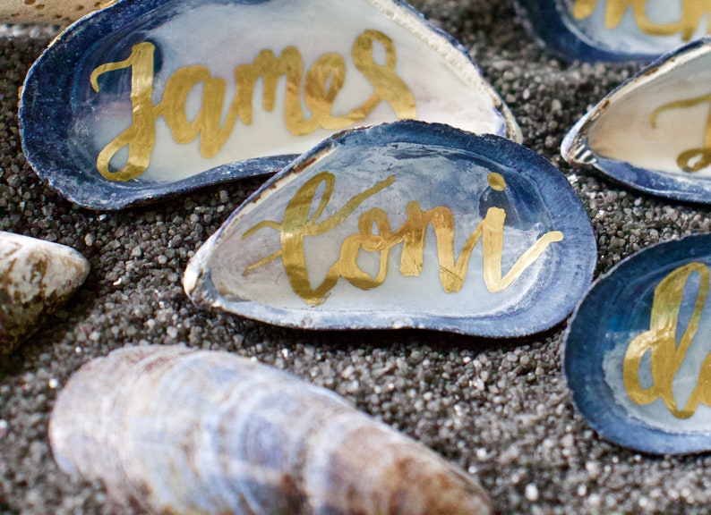 Mussel Shell Place Names in Modern Calligraphy | Etsy