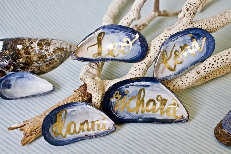 Mussel Shell Place Names in Modern Calligraphy | Etsy