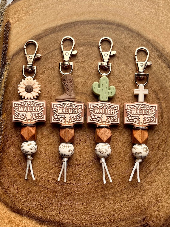 Keychain • Morgan Wallen • Country Music • Country • Keychains • Boho • Modern • Gold • Floral • Girls • Accessories • Country Girls