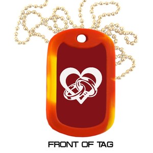 Engagement / Marriage / Anniversary Dog Tag Necklace Custom Engraved - Personalized Necklace of Love, Valentine’s Day Gift